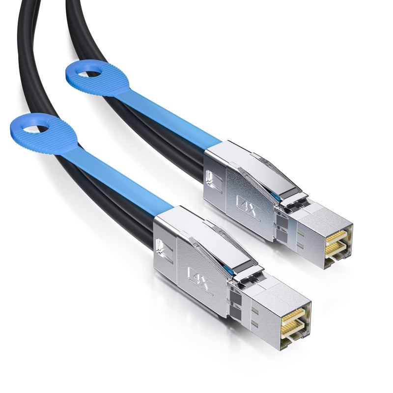 ipolex SFF-8644 to SFF-8644 External Mini SAS HD SAS 3.0 Cable, Full Duplex 12Gbps for Servers, RAID Controllers, HBAs, JBOD, 100 Ohms, 1-m(3.3ft) - Image 1